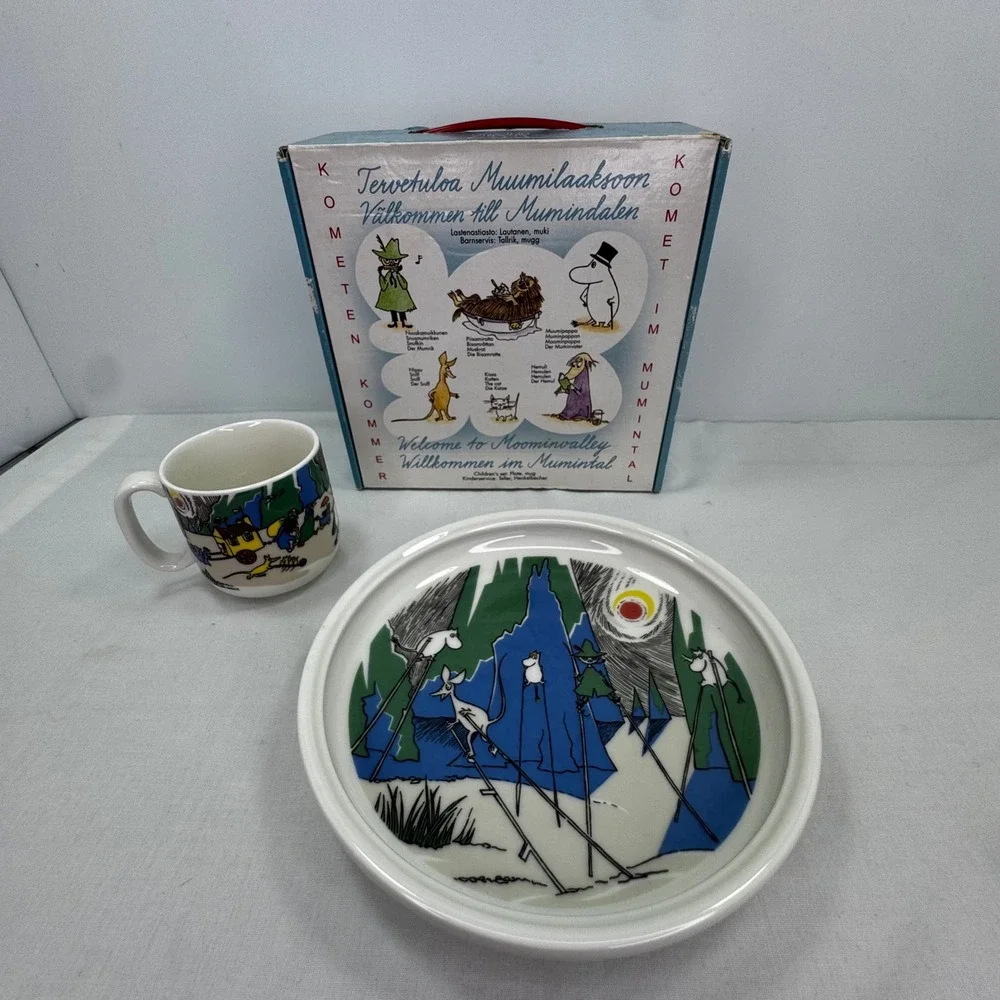 Arabia Finland Moomin Childrens Set Comet in Moominland Plate Mug Vintage Boxed